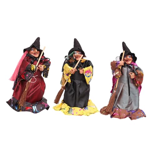 LALADEFIEE Teiliges Halloween Hexenpuppen Gruselige Deko für Tisch Wand Tür Langlebige Witch Ornaments für Party Heimdekoration für Halloween Fans von LALADEFIEE