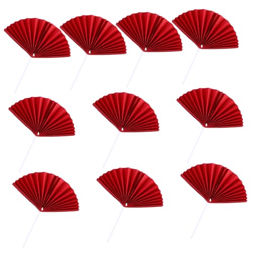 LALADEFIEE Teiliges Rote Papierfächer Cake Toppers Kreative Geburtstagskuchendeko Sicherer Premium-papier Cake Picks für Unvergessliche Feier von LALADEFIEE