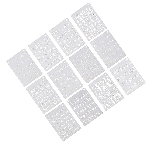 12 Blatt Wiederverwendbare und Schablonen für DIY Alphabet und Vorlagen Hochwertigem Pet für Kunstprojekte und Bastelarbeiten von LALAFINA