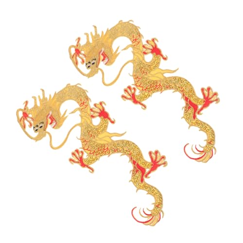 2Stücke Drachen Stickapplikationen zum Aufbügeln Dekorative Flicken für Kleidung Vielseitige Reparatur und Basteloptionen für Jeans Taschen und Heimdekoration 2Stücke Drachen Stickapplikationen zum Aufbügeln Dekorative Flicken für Kleidung Vielseitige Reparatur und Basteloptionen für Jeans Taschen und Heimdekoration von LALAFINA