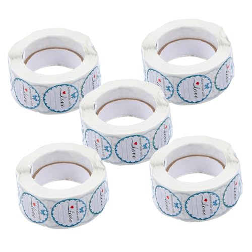 5 Rollen Selbstklebende für Einmachgläser Runde Versiegelte Aufkleber für Verpackungen für Kleine Unternehmen und Bastelprojekte 5 Rollen Selbstklebende für Einmachgläser Runde Versiegelte Aufkleber für Verpackungen für Kleine Unternehmen und Bastelprojekte von LALAFINA