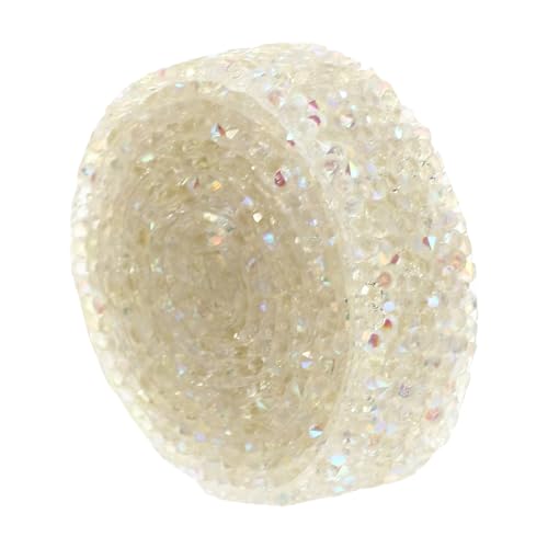 LALAFINA 1 Rolle Diamantband für DIY Bastelprojekte Selbstklebendes Strassband Transparent Weiß für Schmuck Kleidung Taschen und Mehr Langlebiges Bastelmaterial von LALAFINA