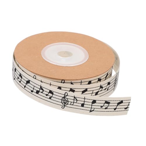 LALAFINA 1 Rolle Musik Baumwollband Bedrucktes Schleifenband für Partyverpackung Bastelprojekte Blumenarrangements und Dekoration Wiederverwendbar und Einfach Zuzuschneiden von LALAFINA