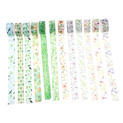 LALAFINA 1 Satz Blumenthema Scrapbook-washi-tape Diy-bänder Washi -bänder Tagebuch Diy Tapes Scrapbook-materialien Scrapbooking-klebeband Tagebuchband Flüsterpapier 12rollen von LALAFINA