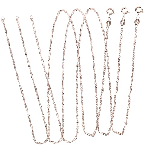 LALAFINA 1 Satz DIY Kupferkette Goldschmuck Für Frauen Mädchen Halskette Edelstein Stapelbare Halsketten Für Frauen Silberkette Damen Halskette Gold Sonnenbrillenkette Perle 3 Stück von LALAFINA