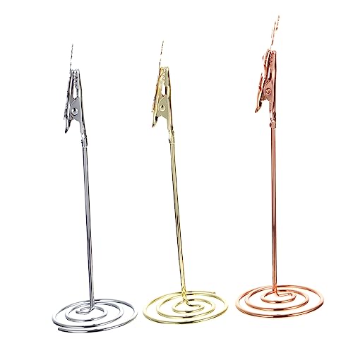 LALAFINA 1 Satz Flamingo Tischkartenhalter Aus Gold Silber Roségold Stylische Foto Clips Für Hochzeiten Partys Und Bürodekoration Tischkartenhalter Und Memo 3 Stück von LALAFINA