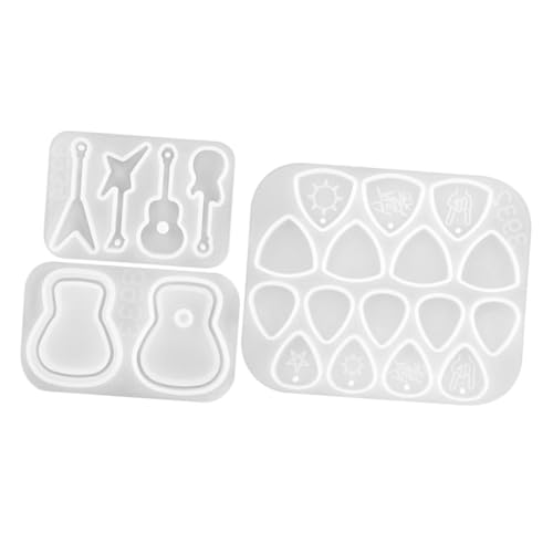 LALAFINA 1 Satz Gitarren-pick-form Miniaturformen Wählt Akustisch Wählen Giessform Für Gitarrenpicks Epoxidformen Plektren Silikonform Silikonformen Für Harz Weiß Kieselgel 3 Stück von LALAFINA