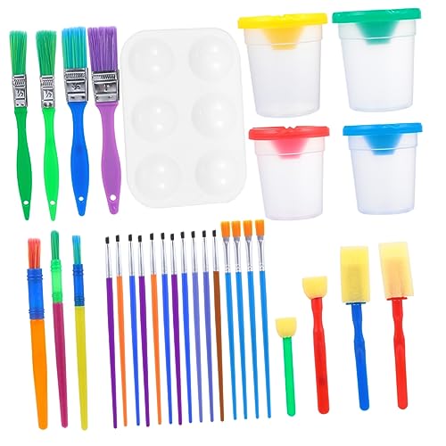 LALAFINA 1 Satz Teiliges Malwerkzeug Set Malutensilien mit Pinsel Farbbechern und Palette für Kreative Kunstprojekte im Kindergarten Hause Sichere Materialien für Unbesorgtes Malen LALAFINA 1 Satz Teiliges Malwerkzeug Set Malutensilien mit Pinsel Farbbechern und Palette für Kreative Kunstprojekte im Kindergarten Hause Sichere Materialien für Unbesorgtes Malen von LALAFINA