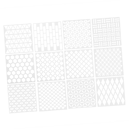 LALAFINA 1 Satz Teiliges Wiederverwendbare Malschablonen Für Diy Wand Und Möbelgestaltung Vielseitige Geometrische Vorlagen Zur Kreativen Dekoration 12 Stück von LALAFINA