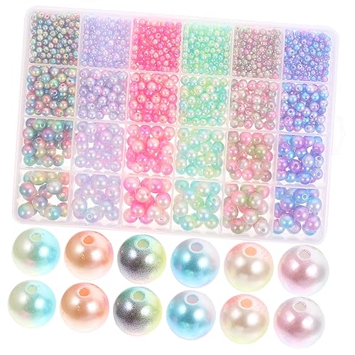 LALAFINA 1 Schachtel Bunte Spacer Perlen Set Set Abs für DIY Schmuckherstellung für Armbänder und Vielseitige Bastelperlen für Kreative Projekte von LALAFINA