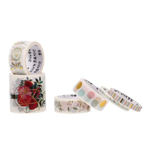 LALAFINA 1 Schachtel Washi Tape Gilding Sticker Buntes DIY Dekoband für Scrapbooking Notizbuch Basteln Geschenkverpackung Kreative Klebebänder von LALAFINA