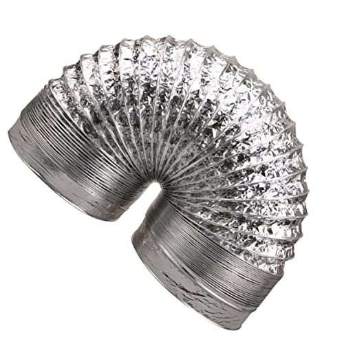 LALAFINA 1 Stück Hochtemperaturbeständiger Aluminium Luftkanal mit Flexiblem Duct Hose Durchmesser für Heizungs Lüftungs und Klimaanlagen Hvac Küchen Badezimmer und Gewächshäuser von LALAFINA