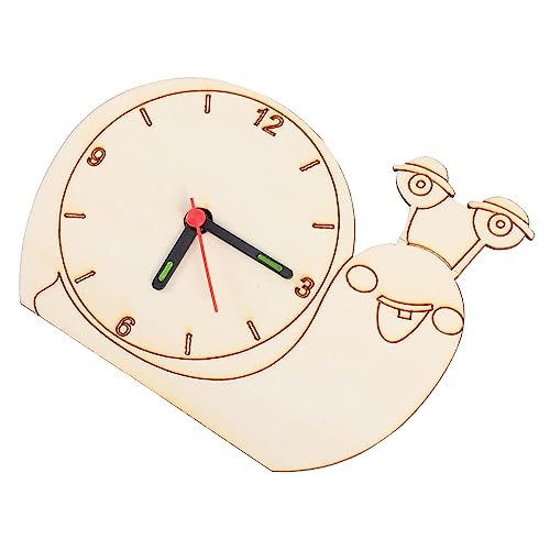 LALAFINA 1 Stück Wissenschaftliches Experiment Lehrprodukt Babyschale Kinderuhr Utensil Grundschulspielzeug Handgemachte Uhr Schneckenuhr Kinderspielzeug Geschirr Teller Holz von LALAFINA