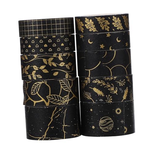 LALAFINA 10 Rollen Klebeband Goldfolie Washi Tape für Diy Scrapbooking und Dekoration pro Rolle Handreißbar Vielseitig Einsetzbar für Kunsthandwerk und Mehr LALAFINA 10 Rollen Klebeband Goldfolie Washi Tape für Diy Scrapbooking und Dekoration pro Rolle Handreißbar Vielseitig Einsetzbar für Kunsthandwerk und Mehr von LALAFINA