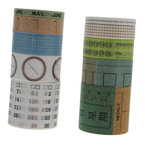 LALAFINA 10 Rollen Washi Tape Dekorative Klebebänder für Scrapbooking Diy Projekte Journaling Geschenkverpackungen ohne Rückstände von LALAFINA