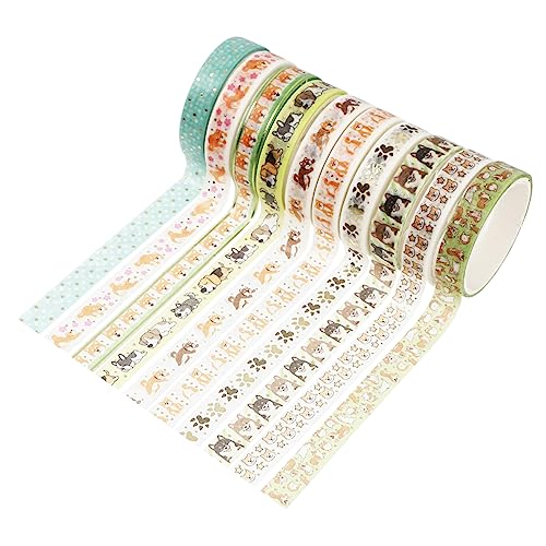 LALAFINA 10 Rollen Washi Tape Set Dekoratives Klebeband mit Glitzer für Scrapbooking Handbuch und Kreative Bastelprojekte Vielseitig Einsetzbar und Leicht Abziehbar von LALAFINA