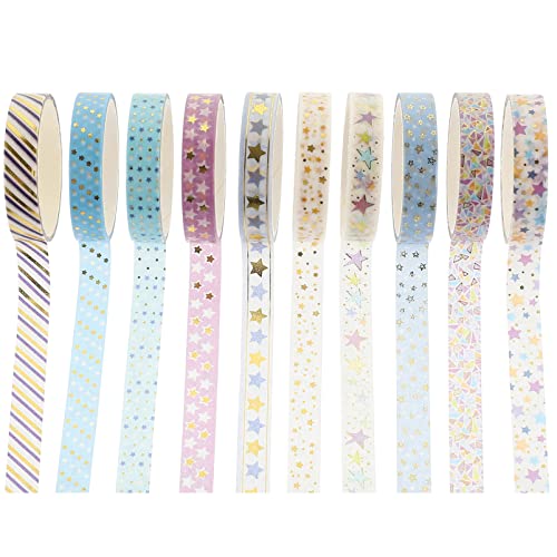 LALAFINA 10 Rollen dekoratives Klebeband für Bänder Gold Scrapbooking Streifen Vintage Washi Tape Sammelalbumklebstoffe Sammelklebeband Scrapbook-Washi-Tape bunte Washi-Tapes Flüsterpapier LALAFINA 10 Rollen dekoratives Klebeband für Bänder Gold Scrapbooking Streifen Vintage Washi Tape Sammelalbumklebstoffe Sammelklebeband Scrapbook-Washi-Tape bunte Washi-Tapes Flüsterpapier von LALAFINA