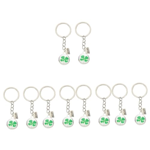 LALAFINA 10 Schlüsselanhänger mit vierblättrigem dekorative Schlüsselanhängerverzierung st patricks day souvenir geschenk ostern geschenke ostern Autoschlüsselhalter Wagen von LALAFINA