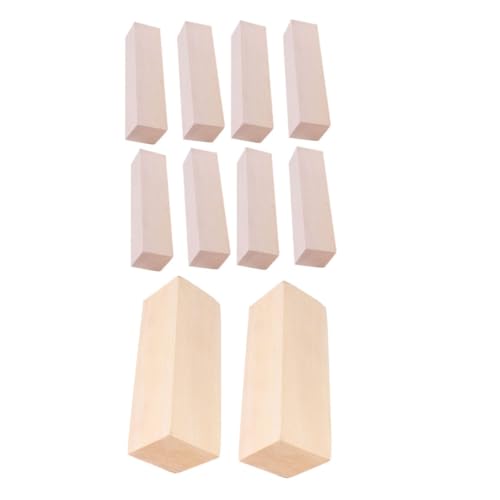 LALAFINA 10 Stück DIY Holzblock Unbearbeitete Holzplatten für Bastelprojekte für Schnitzen Malen und Kreative Handarbeiten mit Familie und Freunden von LALAFINA