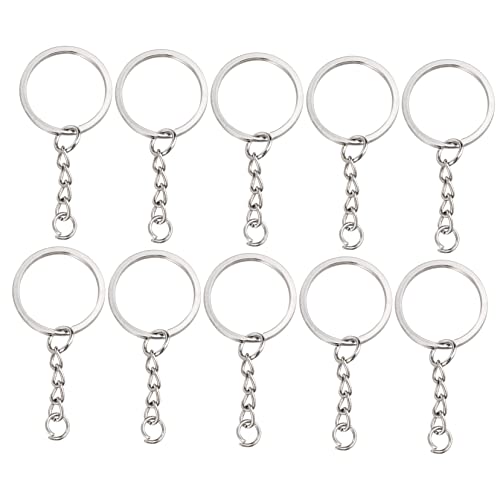 LALAFINA 10 Stück Diy Schlüsselanhänger mit Kette und Spaltring Silberne Schlüsselringe für Handwerk Anhänger und Zubehör Vielseitig Einsetzbar für Taschen und Schlüssel LALAFINA 10 Stück Diy Schlüsselanhänger mit Kette und Spaltring Silberne Schlüsselringe für Handwerk Anhänger und Zubehör Vielseitig Einsetzbar für Taschen und Schlüssel von LALAFINA