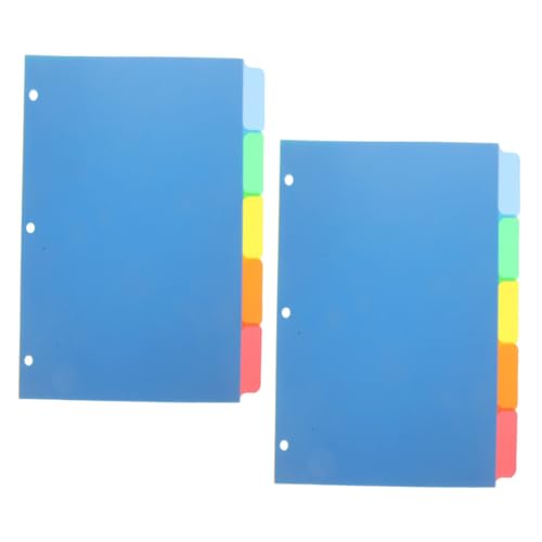 LALAFINA 10 Stück Farbiges Ringordner Trennblatt Ring Binder Trennblätter für Bücher Berichte und Präsentationen Langlebig aus Material Leuchtende Farben für Schnelle Orientierung von LALAFINA
