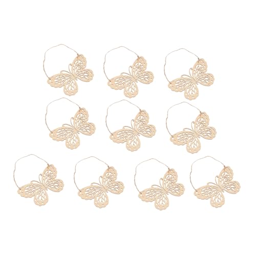 LALAFINA 10 Stück Frühlings Holzanhänger Holzscheiben Kreative Schmetterlings Dekoration zum Basteln für DIY Projekte und Festlichkeiten von LALAFINA