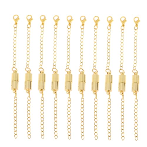 LALAFINA 10 Stück Magnetische Edelstahl Kettenverlängerer Schmuckverbinder Verlängerung für Halsketten Armbänder Damen Schmuck Zubehör Goldfarben LALAFINA 10 Stück Magnetische Edelstahl Kettenverlängerer Schmuckverbinder Verlängerung für Halsketten Armbänder Damen Schmuck Zubehör Goldfarben von LALAFINA