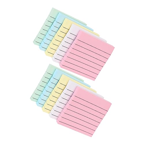 LALAFINA 10 Stück Selbstklebende Notizen Linierte Haftnotizen Pastellfarben Weiß Gelb Blau Grün für Büro Schule und Zuhause Praktische Message Pads für Kreative Notizen und Erinnerungen von LALAFINA