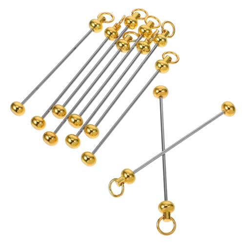 LALAFINA 10 Stück Teiliges Beadbare Schlüsselanhänger Stangen mit Offenen Ringen Metallketten Zubehör für DIY Schmuckherstellung Geeignet für Kreative Projekte Schlüsselanhänger und von LALAFINA