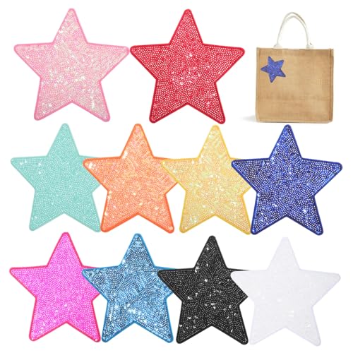 LALAFINA 10 Stück Teiliges Bestickte Pailletten Stern Aufnäher zum Aufbügeln Glänzende Stickerei Appliques Robust und Farbbeständig für Kleidung Hüte Rucksäcke Einfache Anbringung LALAFINA 10 Stück Teiliges Bestickte Pailletten Stern Aufnäher zum Aufbügeln Glänzende Stickerei Appliques Robust und Farbbeständig für Kleidung Hüte Rucksäcke Einfache Anbringung von LALAFINA