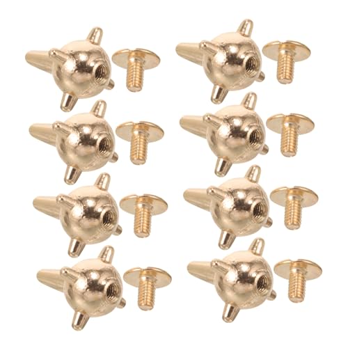 LALAFINA 10 Stück Teiliges Punk Nieten Spikes für Diy Lederhandwerk Zubehör für Gürtel Taschen und Bekleidung Goldene Rivets für Kreative Projekte von LALAFINA