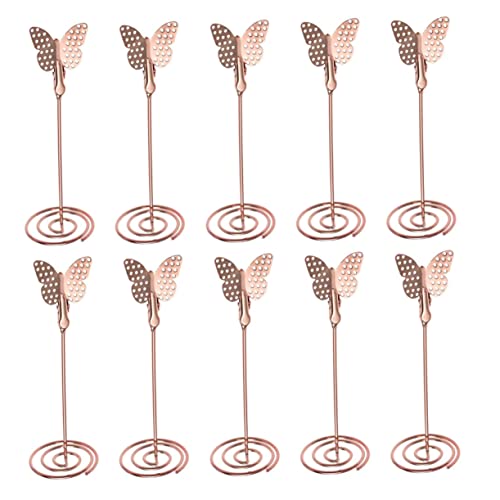 LALAFINA 10 Stück Teiliges Schmetterling Tischkartenhalter Stabile Fotoclips Namenskartenhalter für Tischdekoration Hochzeit Party Büro von LALAFINA