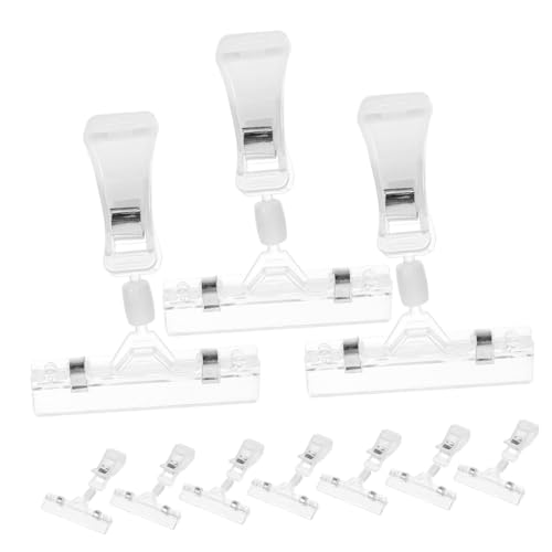 LALAFINA 10 Stück Teiliges Transparente Drehbare Preisschild Halter Clips für Supermarkt Ladengeschäft Vielseitige Schilderhalter für und Werbeanzeigen Einfach zu Befestigen von LALAFINA
