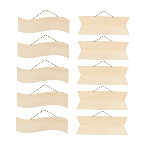 LALAFINA 10 Stück Teiliges Unbeschriftete Holzschilder zum Basteln DIY Hängende Holzplaketten für Kreative Wanddekoration und Designs für Persönliche Gestaltung von LALAFINA