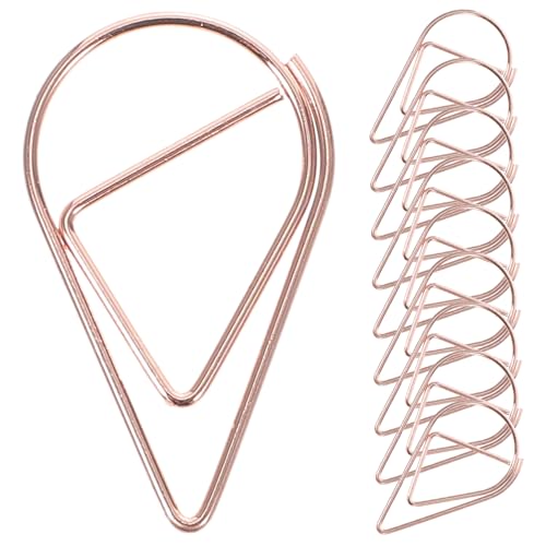 LALAFINA 10 Stück Teiliges Wasserabweisende Metall papierclips in Tropfenform Vielseitige Büroklammern für Notizen Karten und Fotos Robuste Leichte Buchclips in Roségold für Schule und LALAFINA 10 Stück Teiliges Wasserabweisende Metall papierclips in Tropfenform Vielseitige Büroklammern für Notizen Karten und Fotos Robuste Leichte Buchclips in Roségold für Schule und von LALAFINA