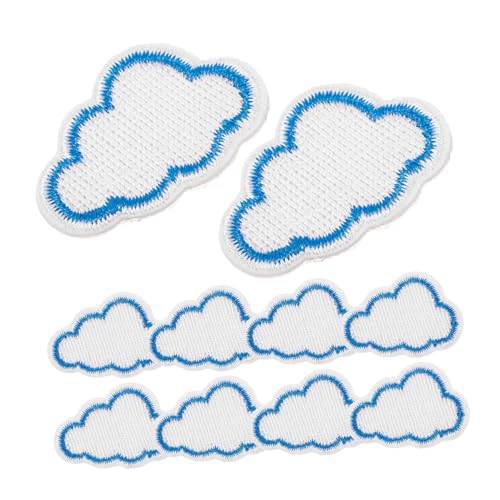 LALAFINA 10 Stück Teiliges Wolken Stickerei Patches Dekorative Langlebige DIY Kleidungsreparatur und Verzierungen Hautfreundlich für Mäntel Hüte und Taschen von LALAFINA