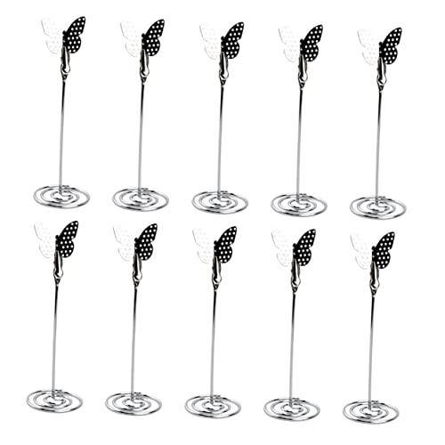 LALAFINA 10 Stück Tischkartenhalter Metallclips für Tischkarten Fotos Notizen Stabile Memo und Tischnummernhalter für Hochzeiten Bankette Büro Dekoration von LALAFINA