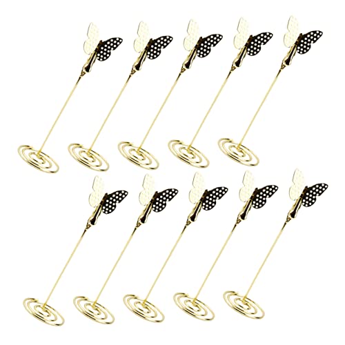 LALAFINA 10 Stück Tischkartenhalter Schmetterlings Design Stabile Metallhalter für Tischkarten Fotos Namenskarten Dekorative Platzkartenhalter für Hochzeit Party Büro von LALAFINA