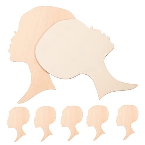 LALAFINA 10 Stück Unfertige Holzschnitt Afrikanische Frauenkopf Silhouetten für Diy Handwerksprojekte Blanko Holzformen für Kreative Dekorationen von LALAFINA