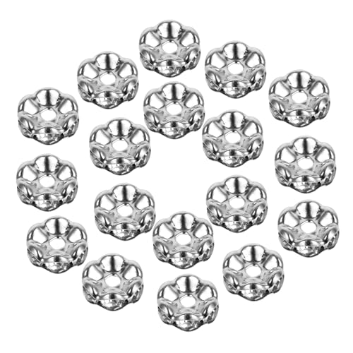 LALAFINA 100 Stück DIY Spacer Perlen Wellenmuster Silber Handgemachte Schmuckperlen für Armband Schmuckherstellung und Bastelbedarf LALAFINA 100 Stück DIY Spacer Perlen Wellenmuster Silber Handgemachte Schmuckperlen für Armband Schmuckherstellung und Bastelbedarf von LALAFINA