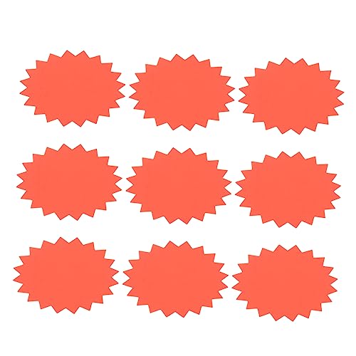 LALAFINA 100 Stück Werbepreis Explosionsaufkleber Neon Etiketten farbig Stichworte Explosionsförmiges Preisschild Preisschilder in Explosionsform Marktpreisschilder Papier Orange von LALAFINA