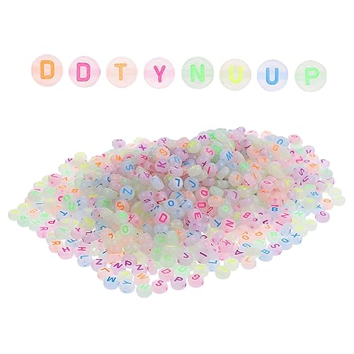 LALAFINA 1000 Stück Diy Buchstabenperlen Leuchtende Runde Bastelperlen für Armbänder und Schmuckherstellung Vielseitiges Bastelmaterial für Kreative Projekte Geeignet für Geschenke und LALAFINA 1000 Stück Diy Buchstabenperlen Leuchtende Runde Bastelperlen für Armbänder und Schmuckherstellung Vielseitiges Bastelmaterial für Kreative Projekte Geeignet für Geschenke und von LALAFINA