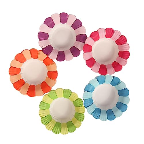 LALAFINA Blumenförmige Pappteller | 100 Stück | Handgefertigt | Zubehör | Sicher | Ideal Für Kinder Und Schulprojekte von LALAFINA