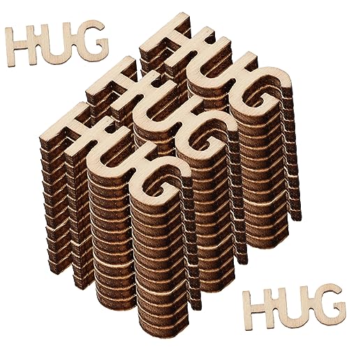 LALAFINA 100Stücke Holz Ausschnitte DIY Dekoratives Holz Buchstabenstück Für Bastelarbeiten Und Tischdekoration von LALAFINA
