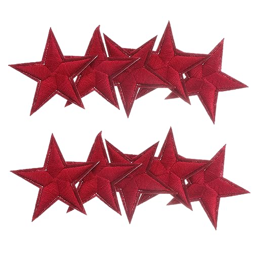 LALAFINA 10Stücke Rote Fünfzackige Stern Stickerei Patches Dekorative Aufnäher Für T Shirts Jeans Röcke Bügel Und Nähapplikationen Für Kleidung von LALAFINA
