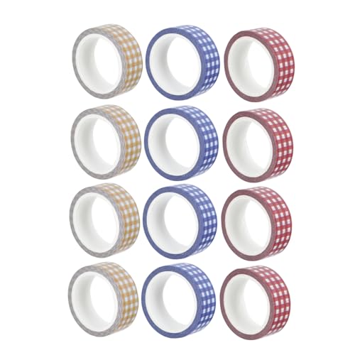 LALAFINA 12 Rollen Vintage Washi Tape Dekorative Klebebänder für Scrapbooking DIY Handwerk und Journaling Rot Blau und Gelb Selbstklebend und Wiederverwendbar für und Dekorationen LALAFINA 12 Rollen Vintage Washi Tape Dekorative Klebebänder für Scrapbooking DIY Handwerk und Journaling Rot Blau und Gelb Selbstklebend und Wiederverwendbar für und Dekorationen von LALAFINA