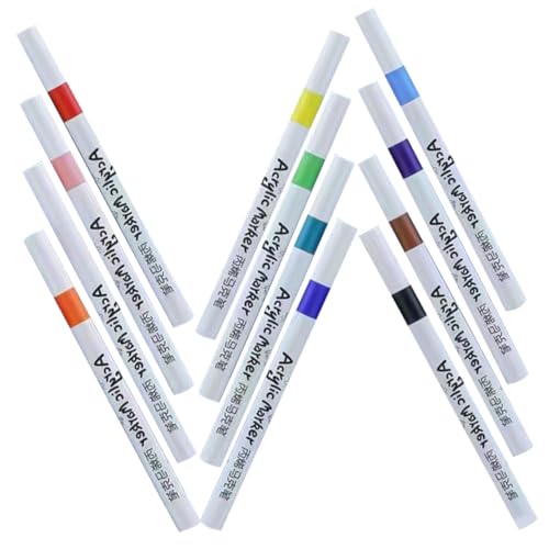 LALAFINA 12 Stück Acryl Markierstifte Wasserfeste Malstifte für Keramik und Mehr Praktische DIY Marker für Erwachsene und Kunstprojekte von LALAFINA