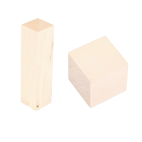 LALAFINA 12 Stück DIY Holzblock Set Unbehandelte Holzwürfel für Kunsthandwerk Malen DIY Projekte und von LALAFINA