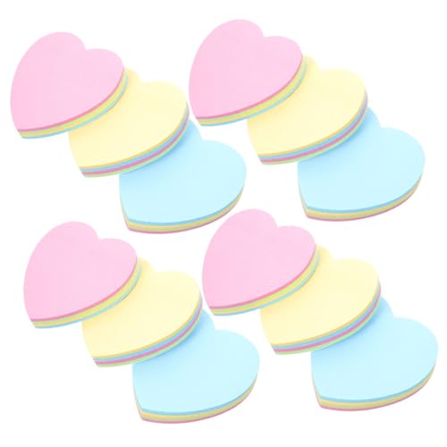 LALAFINA 12 Stück Herzförmige Haftnotizen Bunte Memo Pads für Notizen Selbstklebend für Schule Büro Hochwertige Notizzettel mit Starkem Kleber von LALAFINA