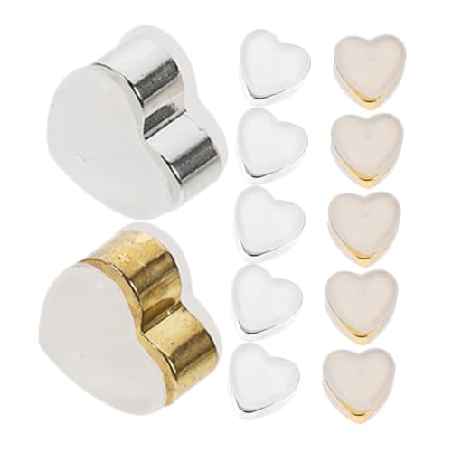 LALAFINA 12 Stück Teiliges Silikon Ohrringstopper Herzform Flexible Ohrstecker Verschlüsse Leichtes Langlebiges Zubehör Einfaches Anbringen Passend für DIY Ohrringe Sichere Ohrringrücken von LALAFINA